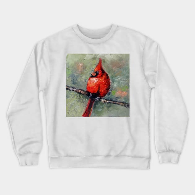 Red Cardinal Bird Crewneck Sweatshirt by IGDecorArt